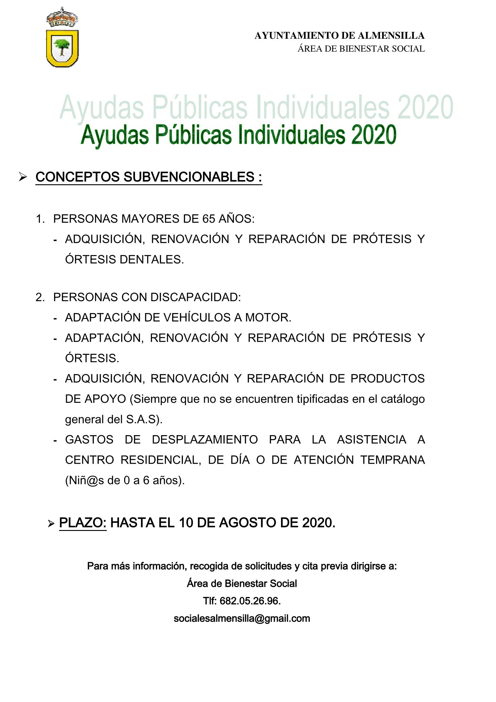 CARTEL AYUDAS PUBLICAS INDIVIDUALES 2020