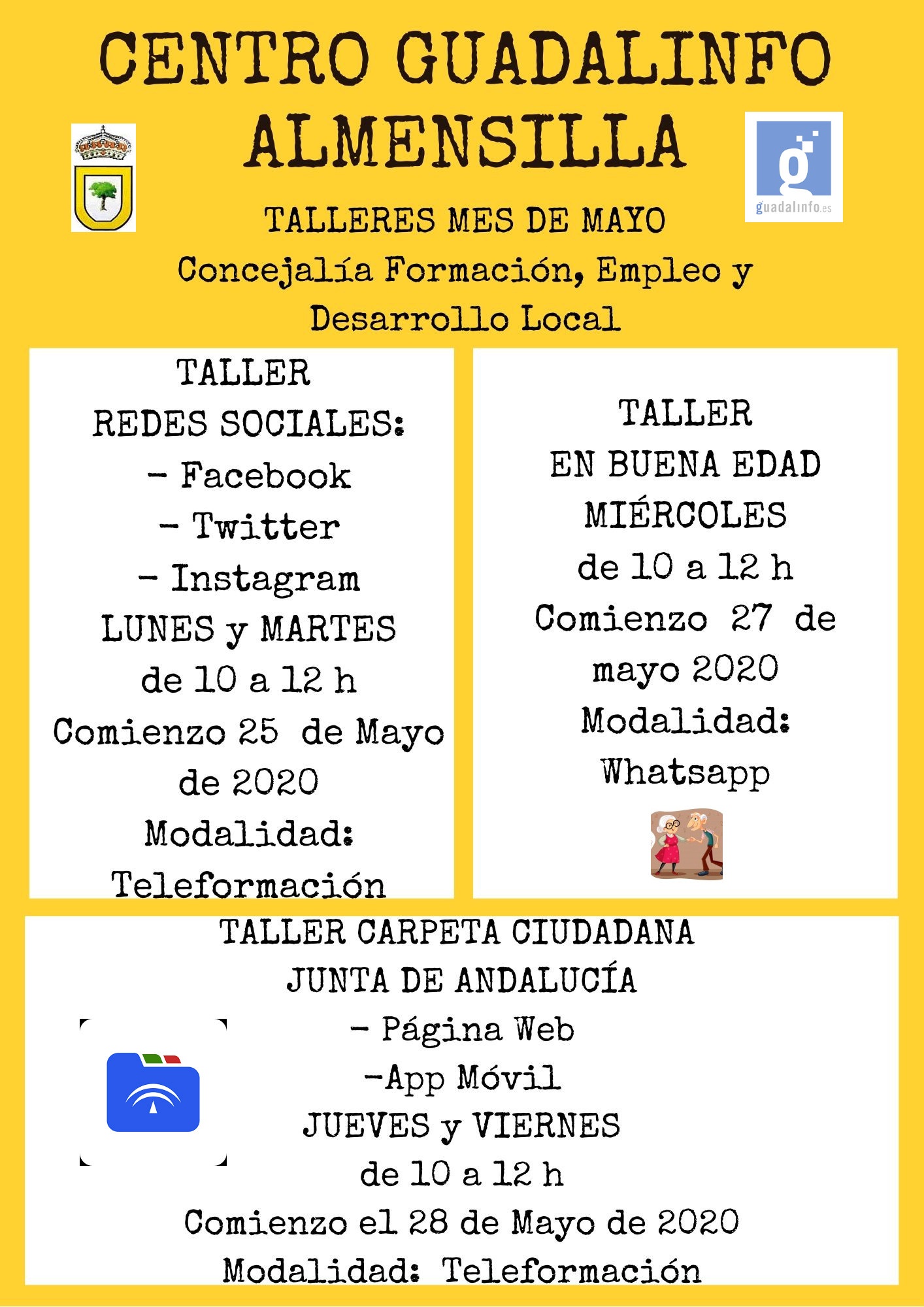 Cartel Talleres teleformación Guadalinfo