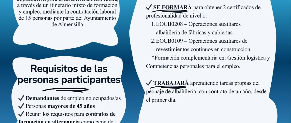 Programa de Empleo y Formación Construyendo Almensilla