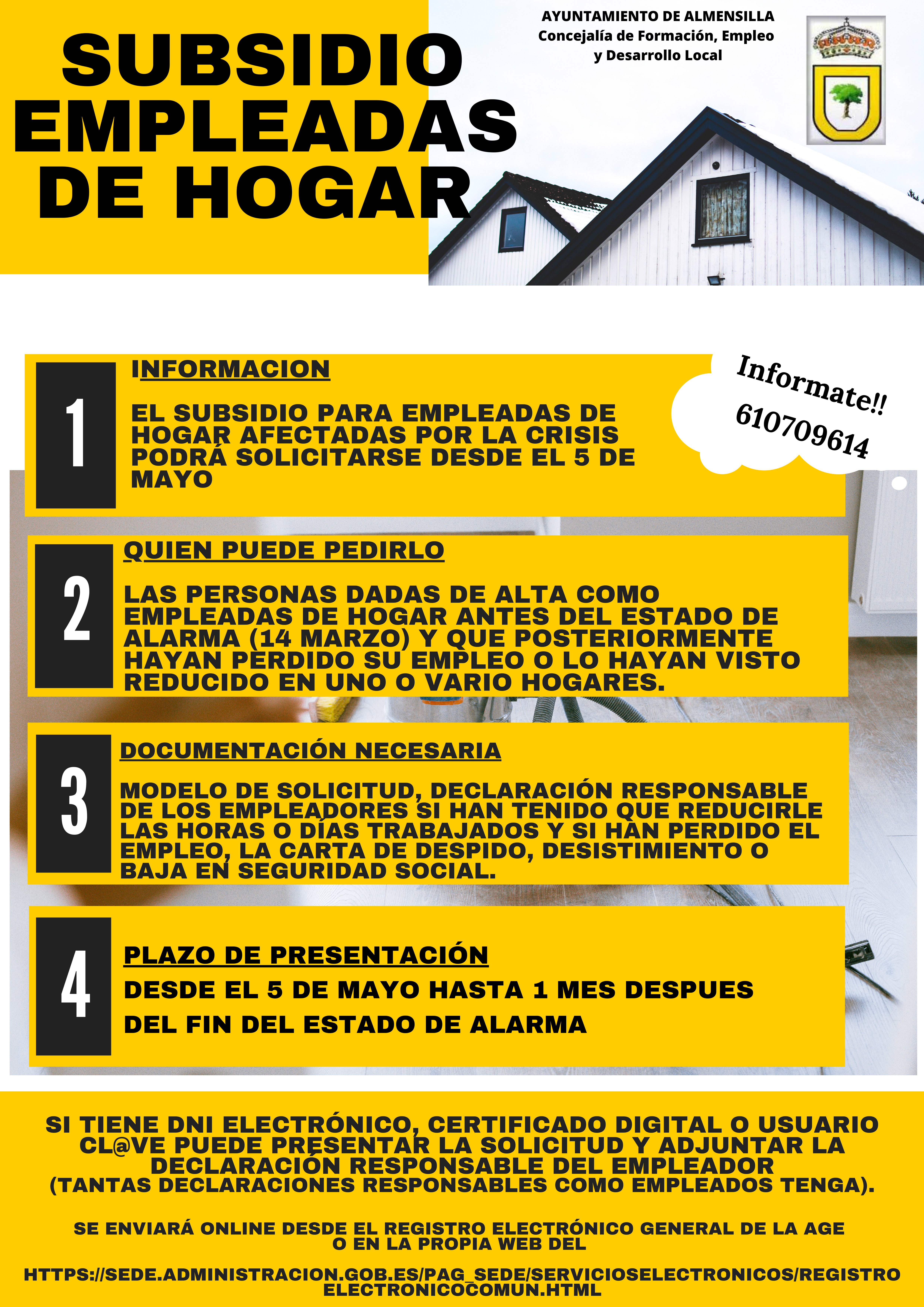 Cartel subsidio persona empleadas de hogar